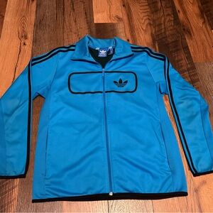 Adidas Blue Jacket with black Stripes